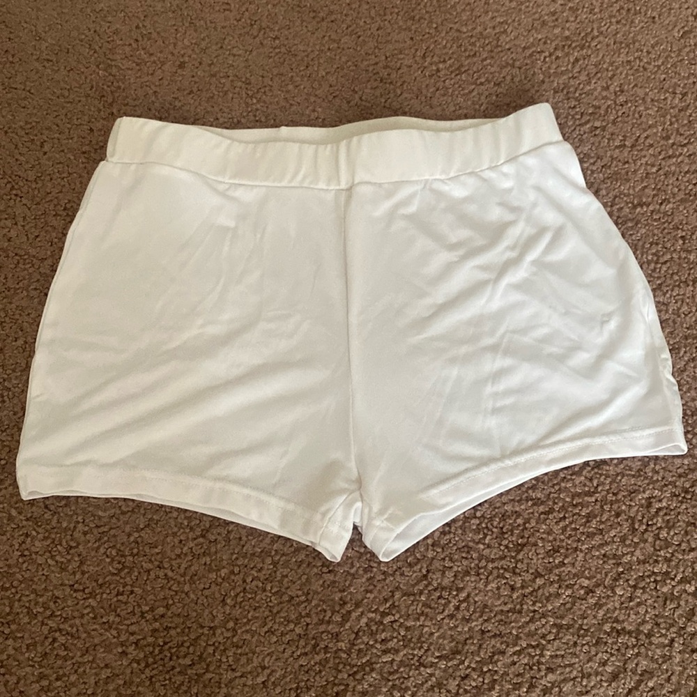 White spandex shorts
